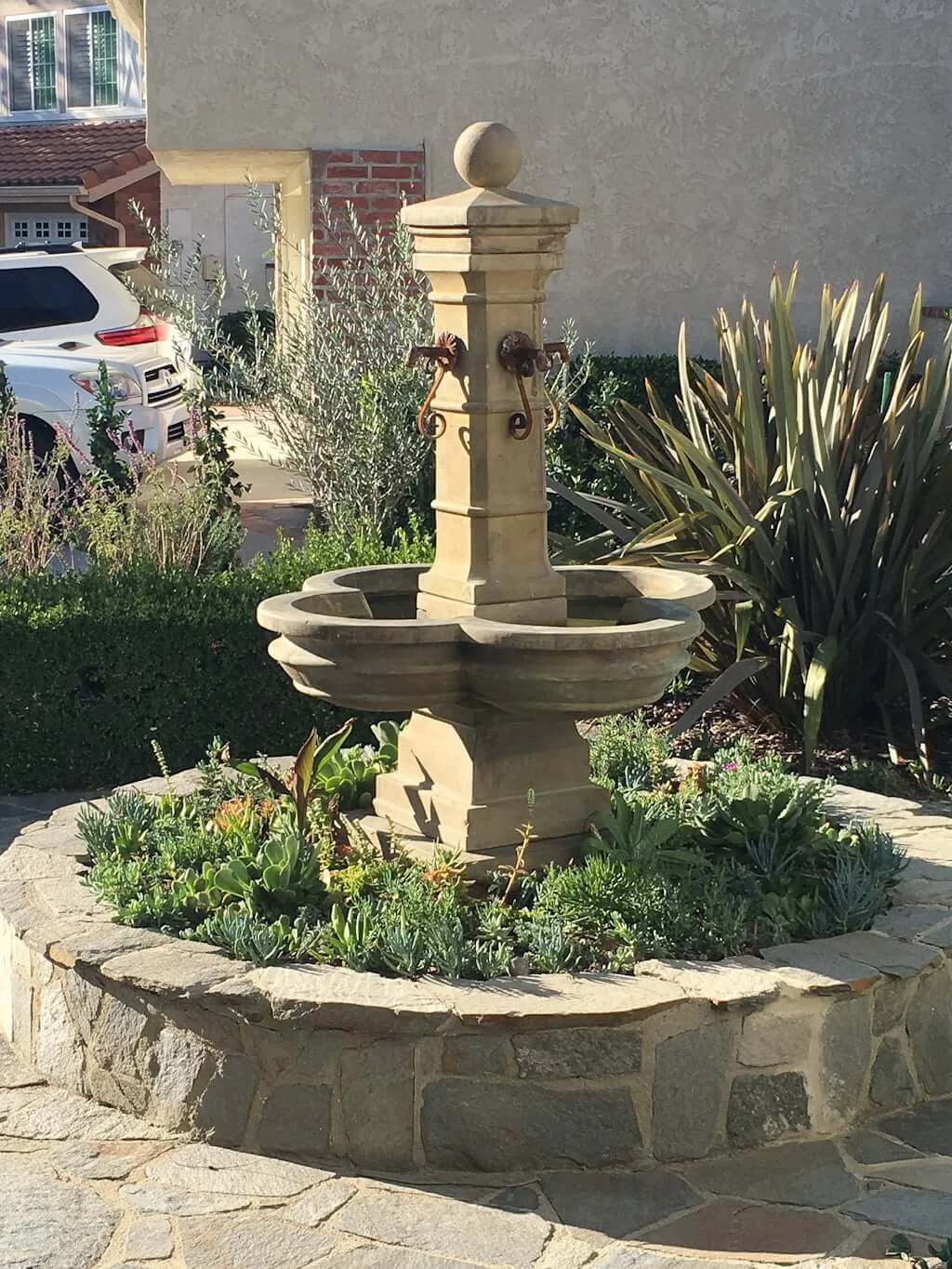 Bespoke luxury courtyard fountain structural fitment