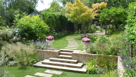 step garden design