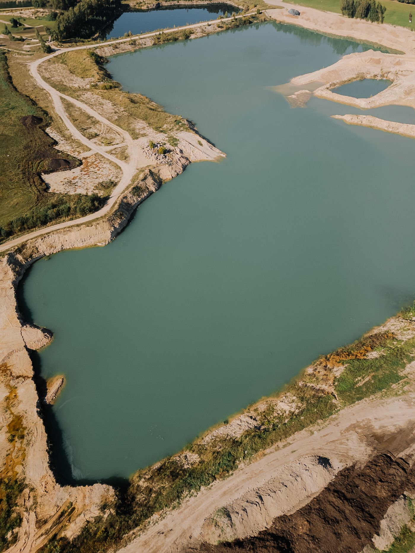A restored, re-flooded quarry — mine rehabilitation in practice.